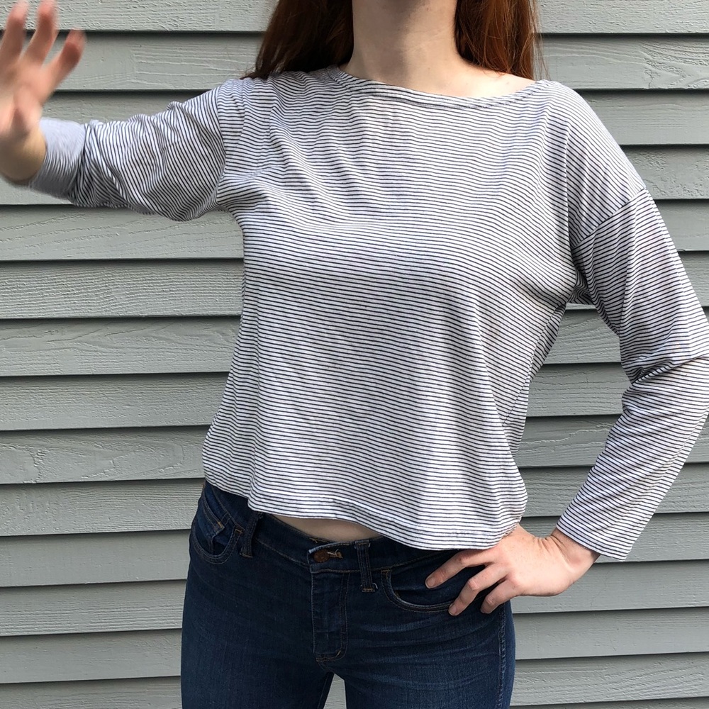 Madewell Rivet and Thread Tee Shirt Cropped